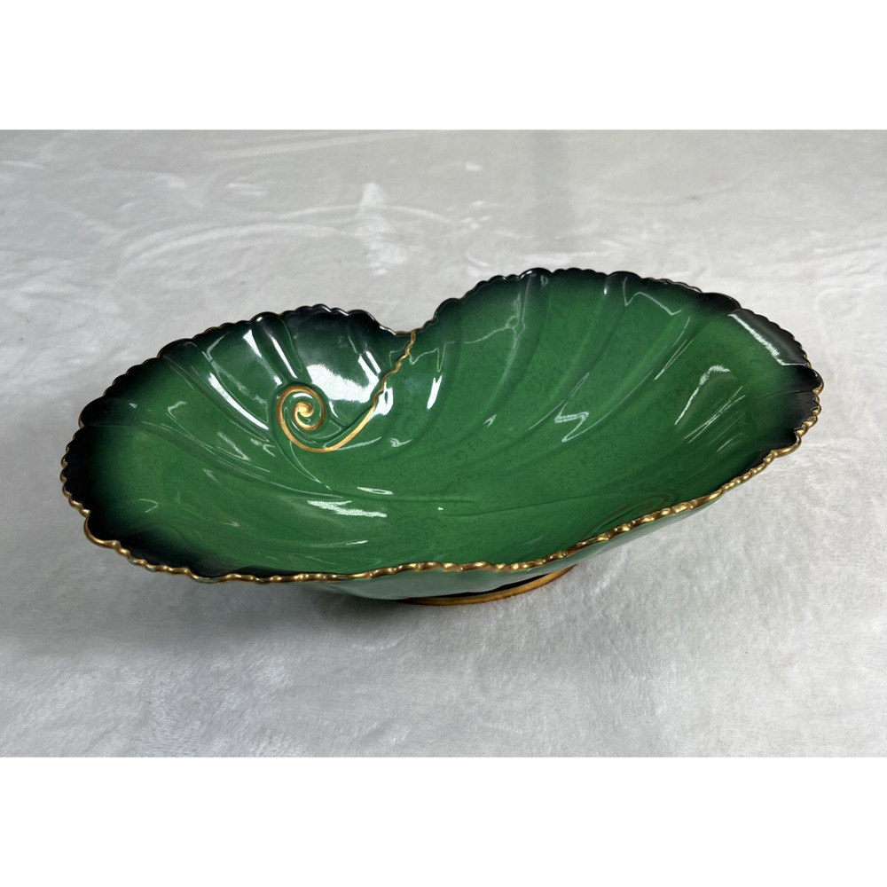 Vintage CARLTON WARE Beautiful Serving Bowl Bleu Royale Green/Gold England